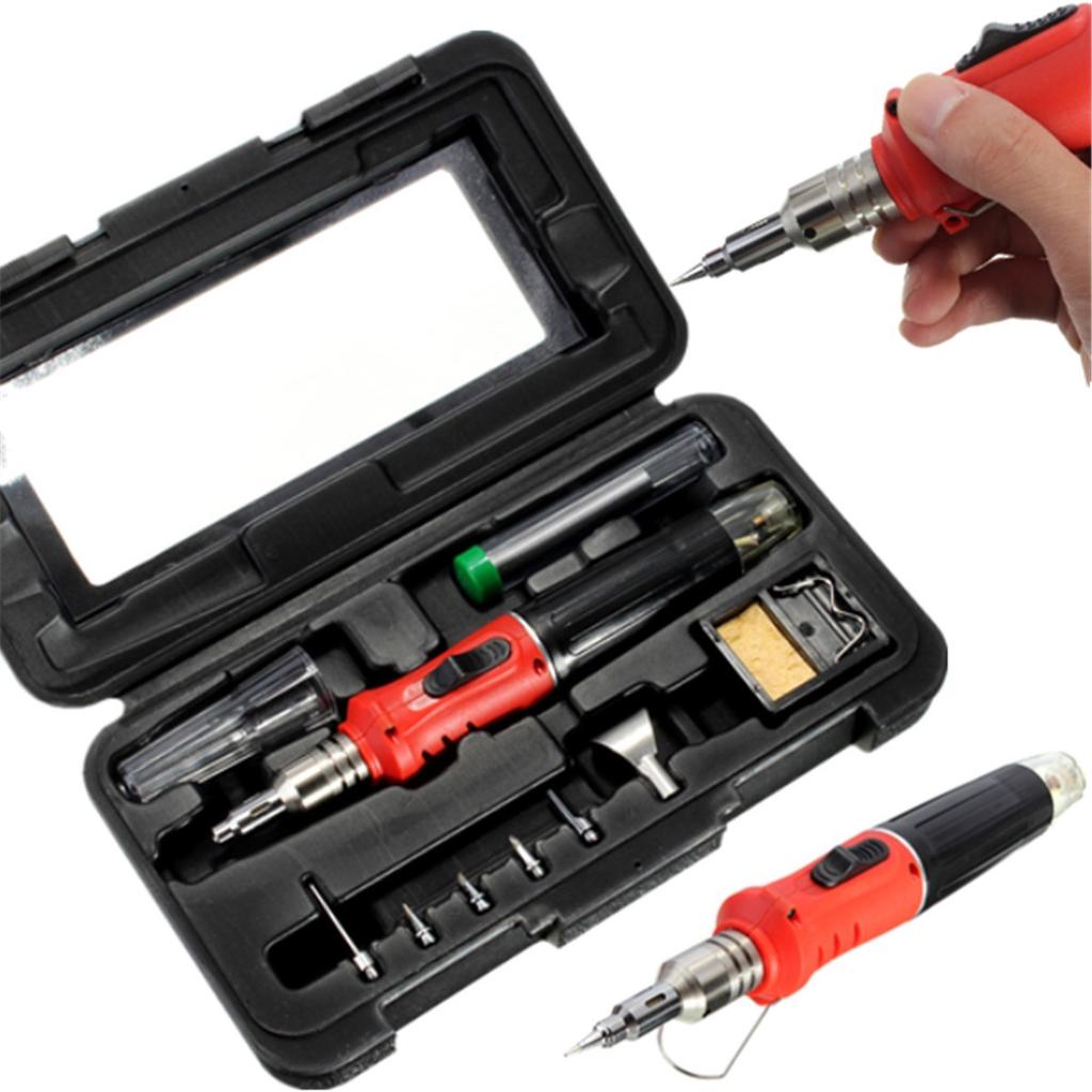 HS1115K Professional 10 in 1 Soldering Iron Kits Butane Gas Soldering