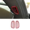 2pcs Red Carbon Fiber Car Inner Side Air Vent Outlet Cover For Corvette C6 05-13