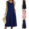 Women's Color Sleeveless Slim Fit Fashionable Long Dress