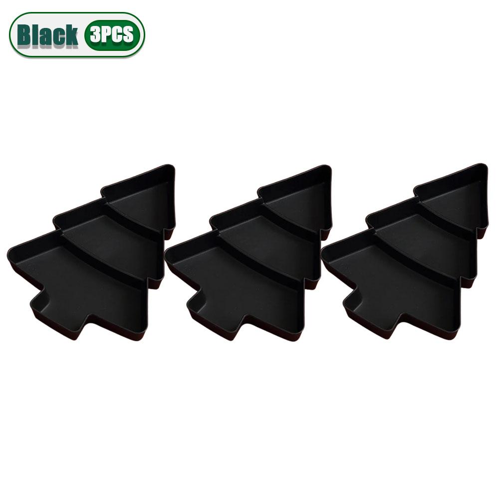 1-10PCS Christmas Plastic Candy Snack Plates Divided Fruit Plates Christmas Tree Shape Melon Seed Tray Home Party Decor