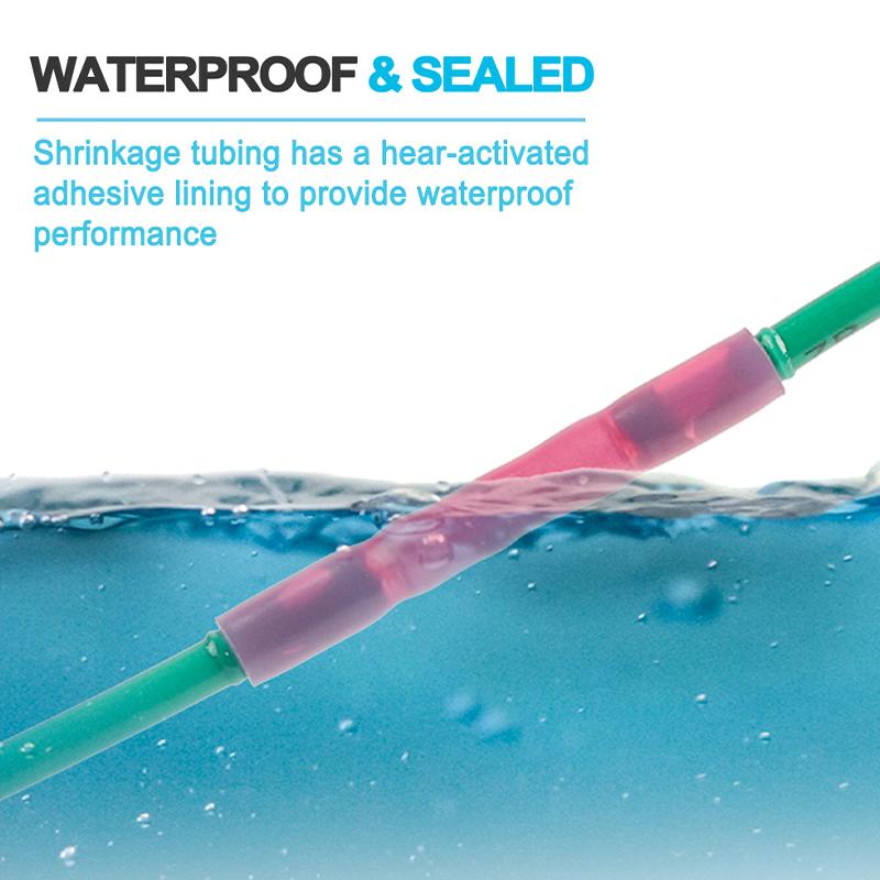 Boxed Heat Shrink Butt Wire Connectors Waterproof Insulated Automobile Marine Wire Cable Crimp Terminals
