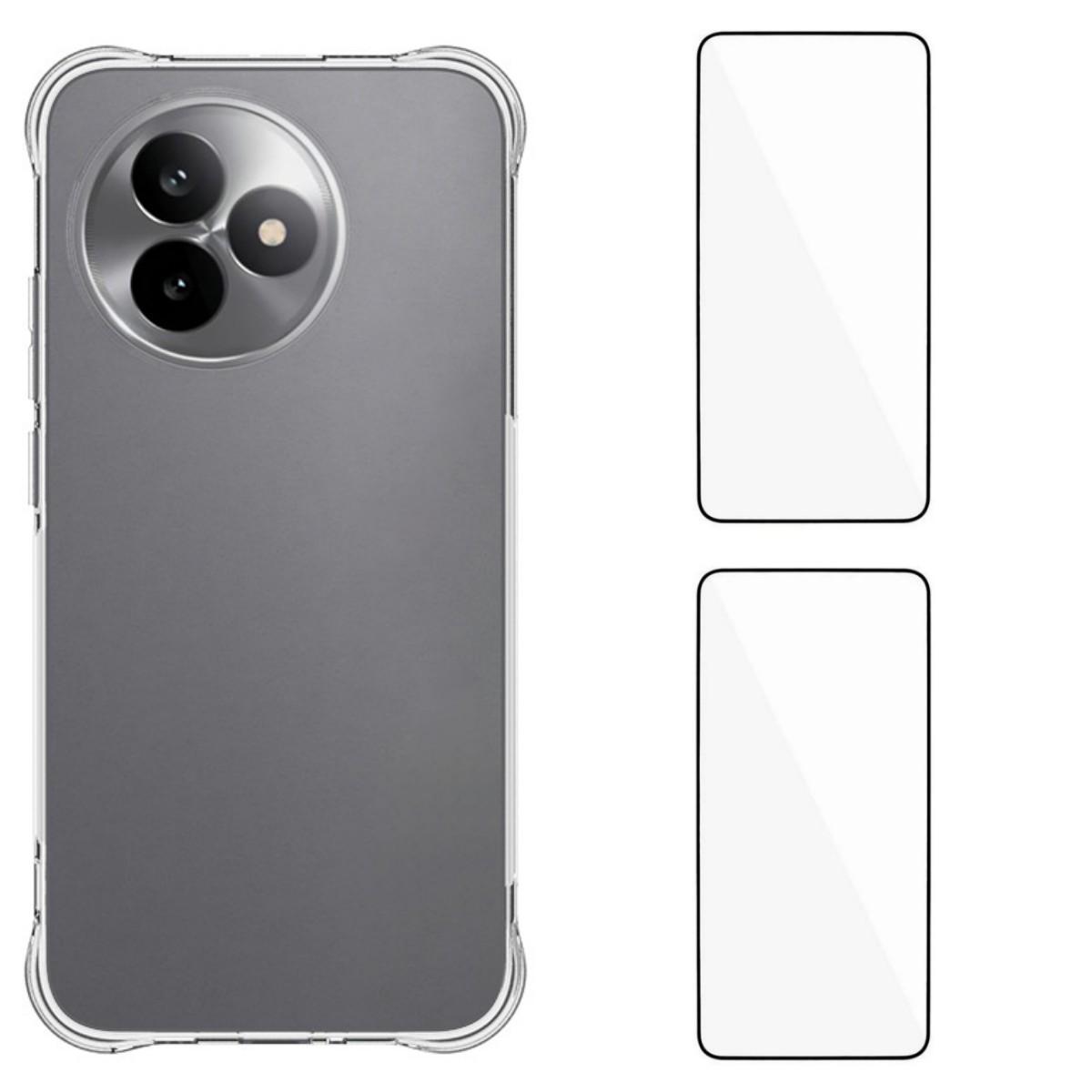 

Для Xiaomi Redmi K80 Ultra 5G Чехол из ТПУ WANLONFENG WL2 Серии 2.0 мм Чехол для телефона с 2 шт. Защитные пленки из закаленного стекла Transparent