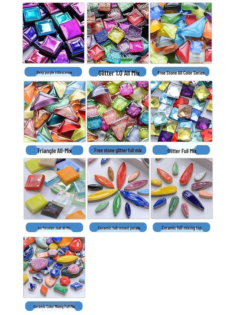 1kg Mosaic Iridescent Crystal Glass for DIY Children’s Handicrafts