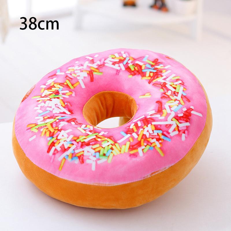 38/60cm Donut Food Toy Colorful Stuffed Ring Shaped Decor Plushie Head Pillow Seat Cushion for Chair Indoor Floor Sofa Gift