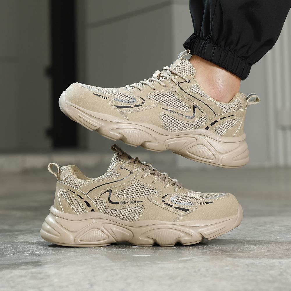 Fashion Fashion Insulating Shoes Breathable Puncture-Proof Men's Light Work Safety Shoes Plastic-covered Toe Summer Electrician Shoes