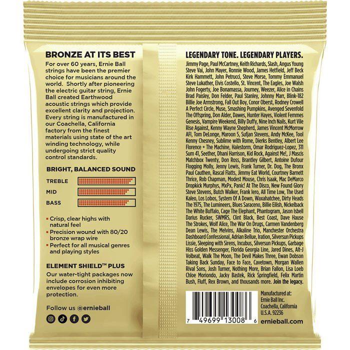 Ernie Ball 3008 - Earthwood Rock N' Blues 10-52 Pack 3 Guitar Strings