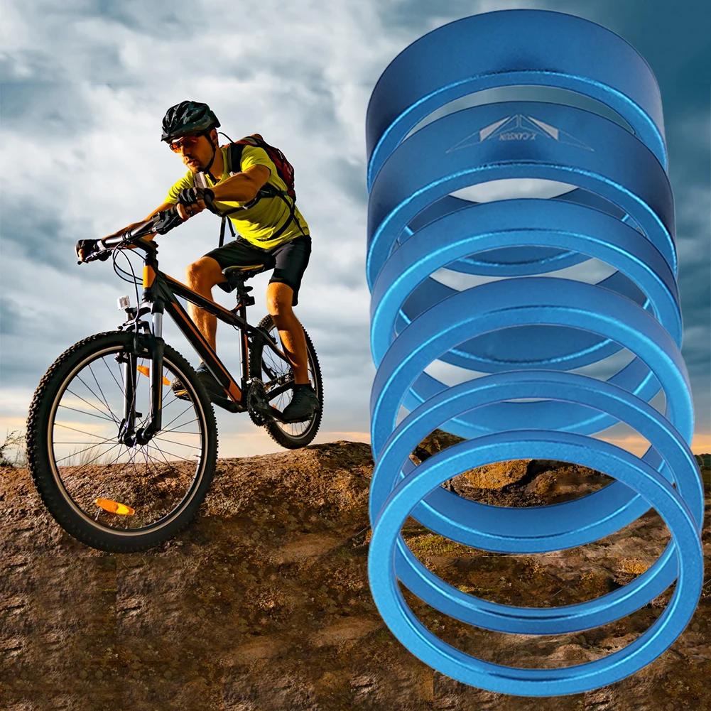 6Pcs Bike Fork Washer Set 2/5/10mm Bicycle Headset Spacer Bicycle Washer Spacing Pad Aluminum Alloy for MTB Mountain Bicyle
