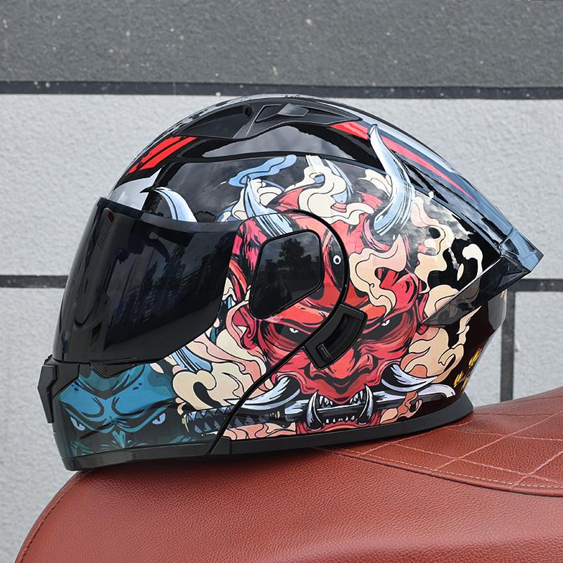 103-ORZ-Motorcycle Helmet, Men's and Women's Open Face Helmet, Dual Mirror, Summer Full Face Helmet, Four Seasons
