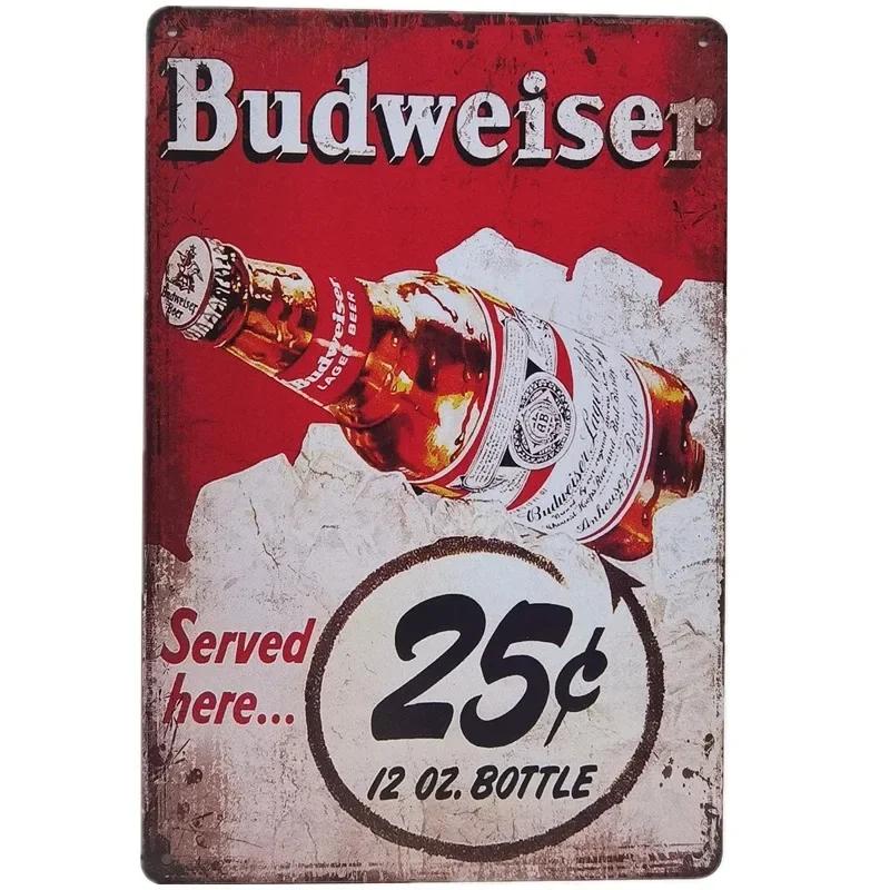 Vintage Metal Tin Signs Decor Retro Plaque Drinks Art Wall Posters for Kitchen Bar Pub Club Man Cave