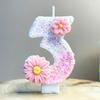 Birthday Candle Cake Topper Pink Daisy White Changing Creative 0-9 Candle Flowers Digital Candles Girl Birthday Party Decoration
