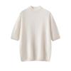 Women's Pure Cashmere Short Sleeve Half High Neck Knit Pullover