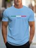 Men's summer 100 cotton fashionable casual loose plus size ITALIA pattern printed sports round neck short sleeved T-shirt top