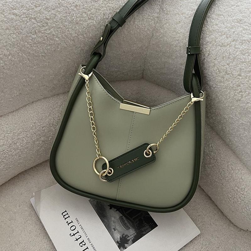 

High sense underarm bag female Internet celebrity new popular shoulder messenger bag commuter versatile explosion bucket bag зелёный