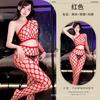 Sex Underwear Transparent Single-sleeved Top Ripped Mesh Pants Seductive Sexy Big Mesh Hot Diamond Mesh