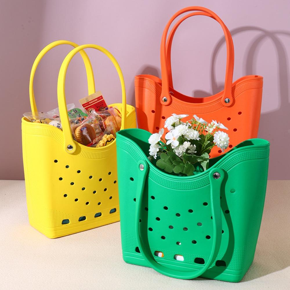 Basket Beach Storage Bag Waterproof Outdoor Tote Bag Portable Women Fashion Handbag  Camping