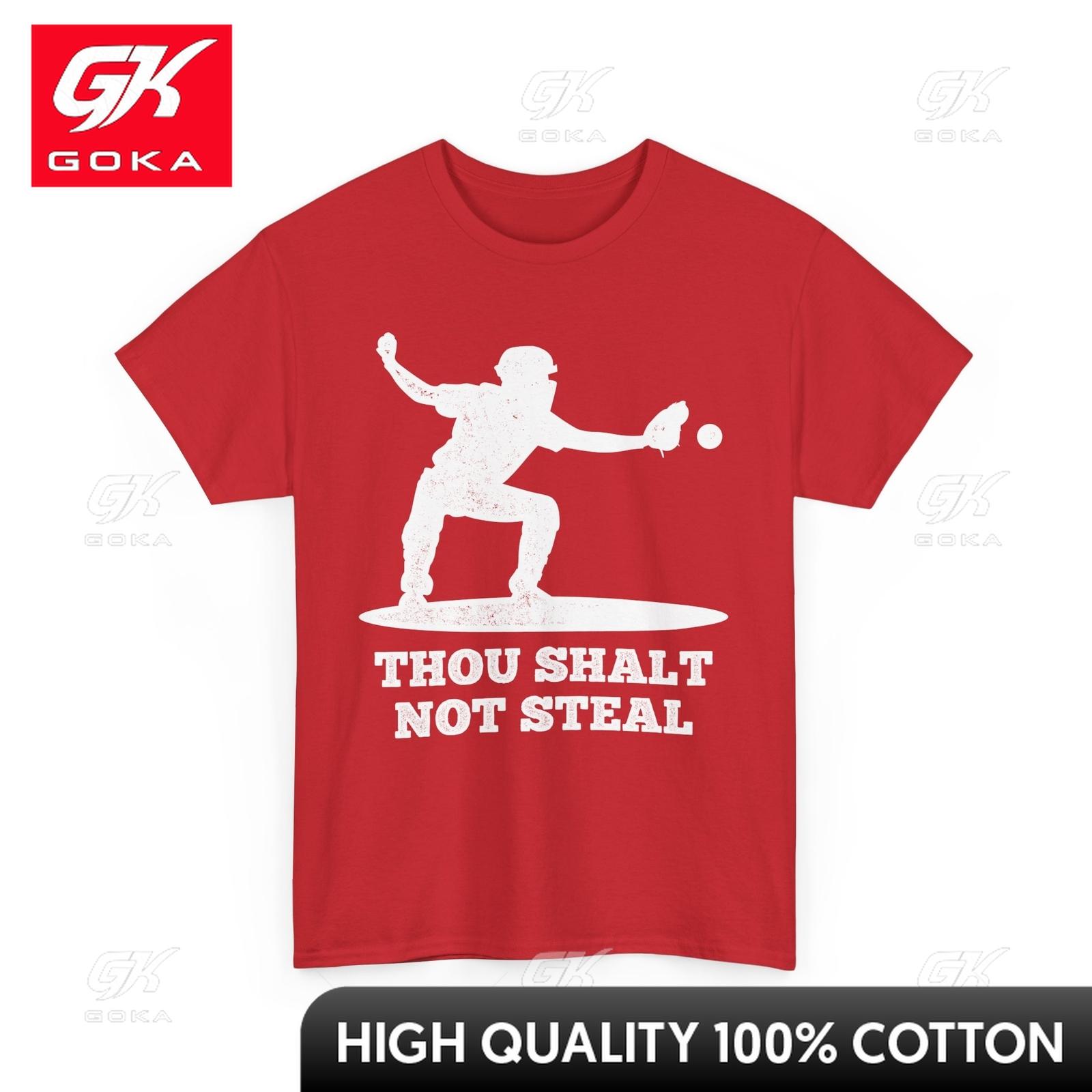 Shalt Not Steal Sports Baseball LoversShirtCool Short Sleeves Comfortable Cotton Graphic T Shirt Streetwear Vibe S