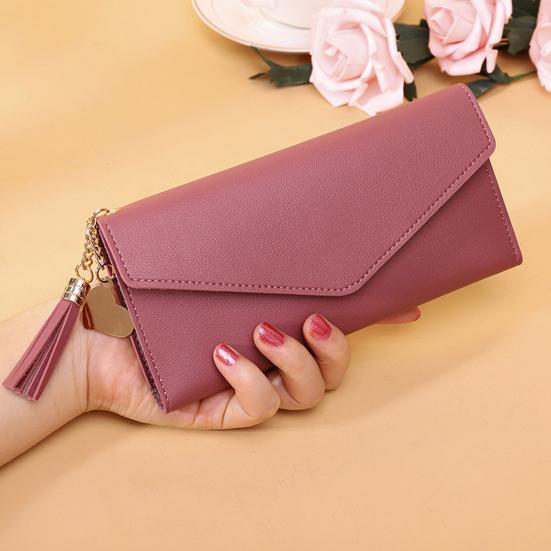Women Slim Card Wallet Short Long Wallet with ID Window Zippered Coin Pocket Card Holder Wallet for Travel Shopping