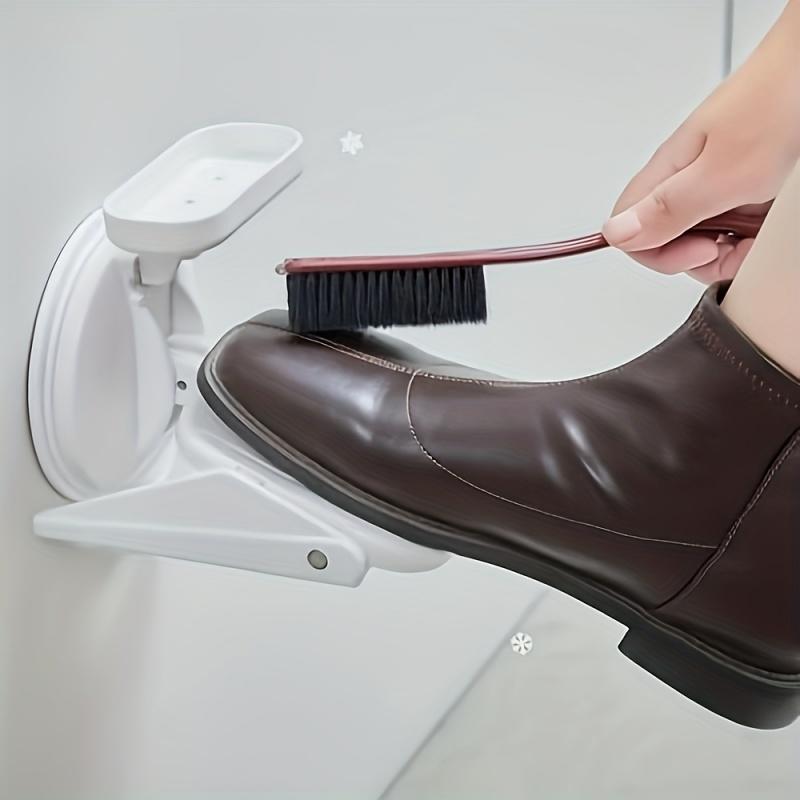 Strong Suction Cup Folding Shower Footstool Non-Slip Surface Space-Saving Installation for Bathroom Shower Bath Tub Pedicure Shaving Foot Rest Support