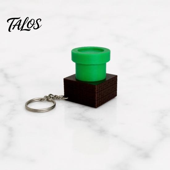 Stress Relief Clicker Toy 3D Printed Water Pipe with Keychain, Finger Pocket Fidget Toy, Mini Keyring for Backpack Charm Device