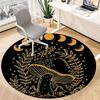 1pc Moon Phase Mushroom Phase Office Round Area Rug,  Mat Suitable For Office, Under Office Chairs Bedroom Living Room Home Decor, Room Deco