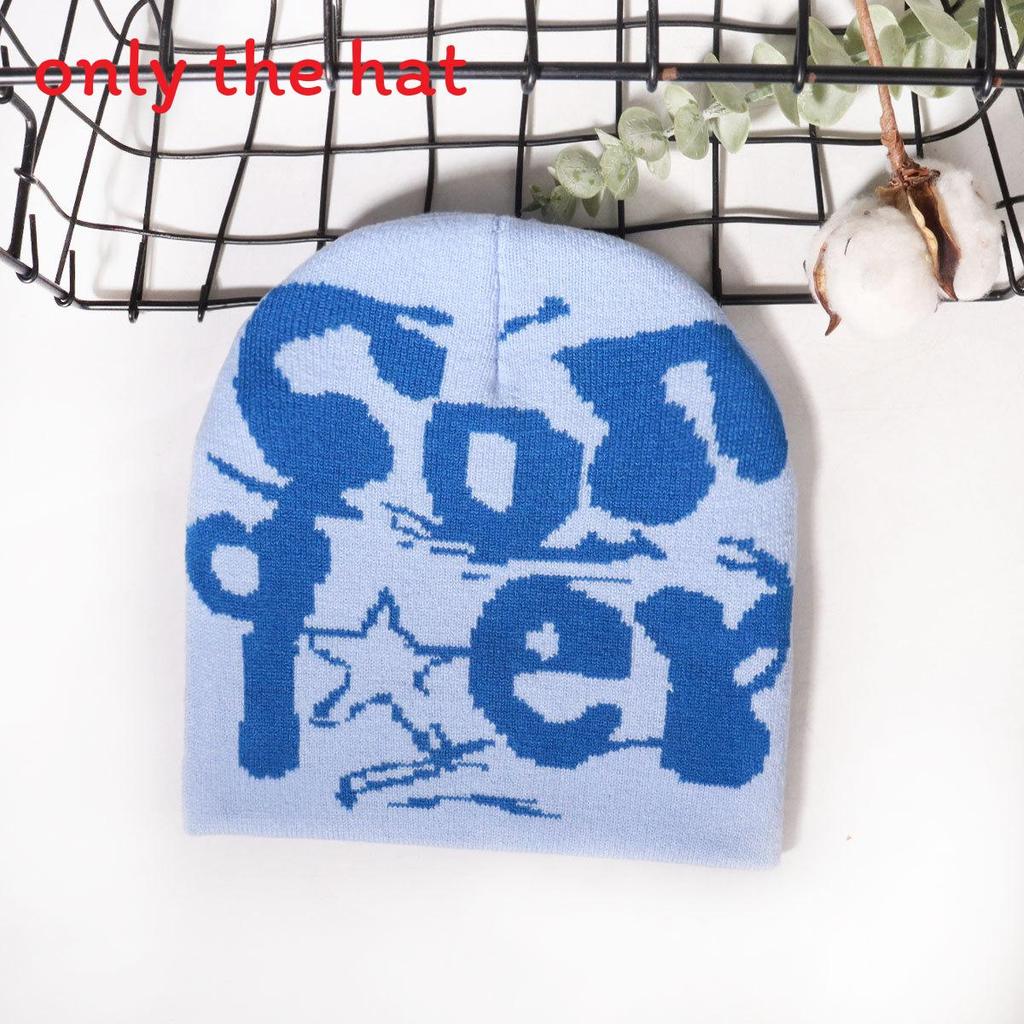 Style Street Alphabet Knit Hat With Thermal Acrylic Material For Fall Seasons