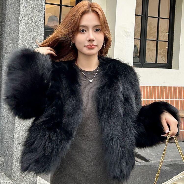 Herbst und winter neue nachahmung fuchs pelzmantel frauen junge mode kurze pelz integrierte kleine duftenden mantel