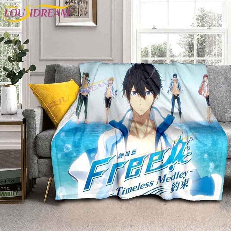 Gratis Iwatobi Swim Club Dekens Cartoon Bedspreien Dekens Anime Flanellen Dekens Bank Bed Dekens Plaid Dekens Cadeaus