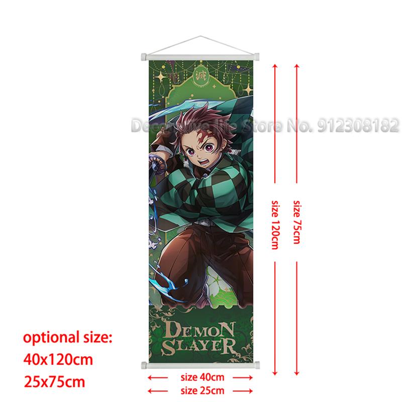 Demon Slayer Scroll Poster Kamado Tanjirou Canvas Painting Nezuko Classic Wall Art Pictures for Living Room Home Decoration