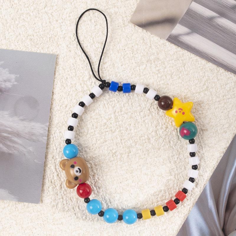 Top-Selling Colorful Beaded Phone Lanyard - Creative Anti-Lost Wrist Strap Charm for Girls