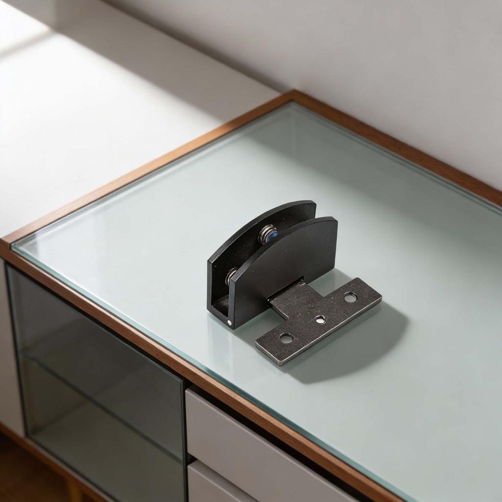 Glass Door Hinge Zinc Alloy With Screws Cupboard Countertop Accessories