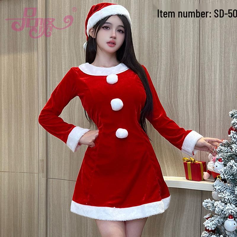 

2025 Золотий Оксамитовий Різдвяний Костюм Дівчини-Кролика - Сексуальний Костюм для Вечірки в Нічному Клубі One Size