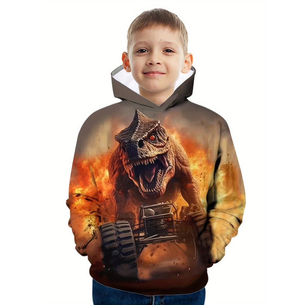Hoodies Animal Dinosaur Pattern 3D Print Sweatshirts Boys Girls Harajuku Hooded Sweatshirt Kids Fashion Coat Children Tracksuits