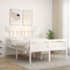VidaXL Bed Frame with Headboard White 140x200 Cm Solid Wood 3195417