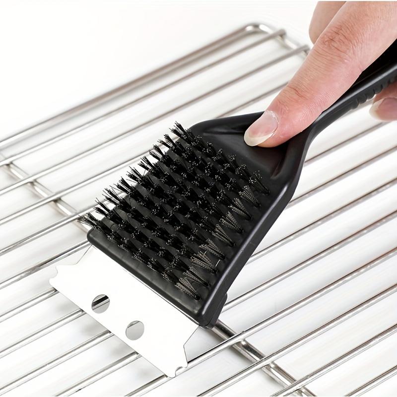 1 piece 2-in-1 barbecue cleaning brush, long handle construction, durable, washable, effective for cleaning ovens and BBQ grates
