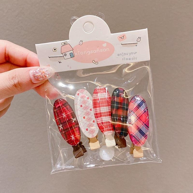 

5 шт. Заколка-клипса бесшовная Заколка для волос Милая в форме сердечка Сладкие аксессуары для волос для женщин Модная заколка Хрупкая заколка для волос