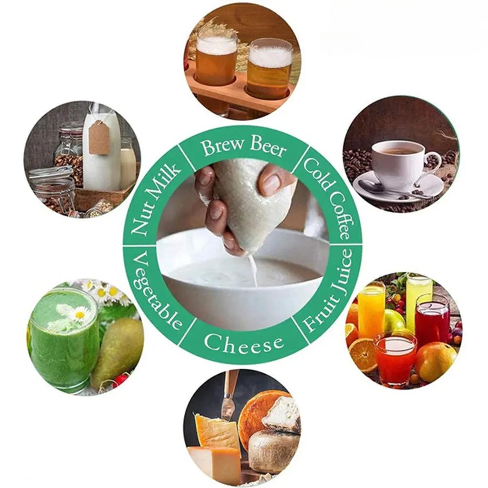 Beer Homebrew Filter Bag for Brewing Malt Boiling Wort Mash Strainer Tool Mesh Nylon Food Strainer Bag Nut Milk Juice Filte