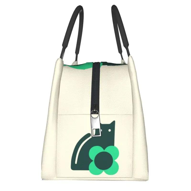 Orla Kiely Cat Insulated Lunch Tote Bag for Women Scandinavian Portable Cooler Thermal Food Lunch Box Office