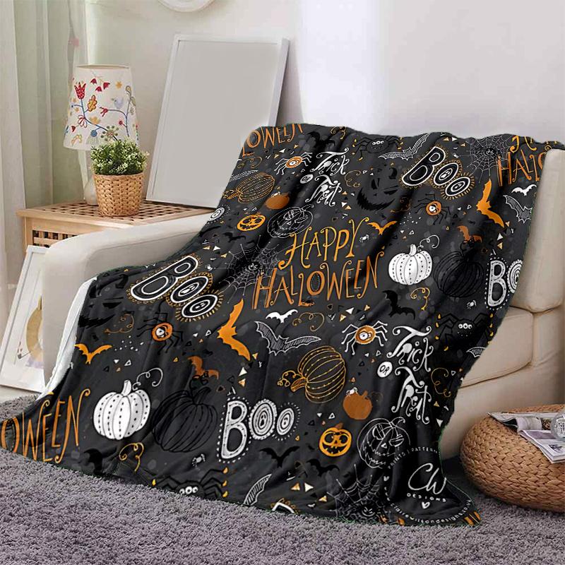 1pc Happy Halloween Soft, Decorative Blanket, Living Room, Travel, Camping, Car Blankets, Beach