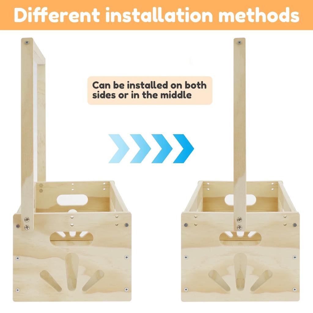 Wood Baby Shower Crate Closet Practical Decor Baby Storage Crate with Handle Newbaby Shower Basket Baby Birthday Party Decor New