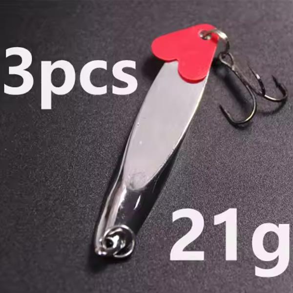 3pcs Bright Silver Wedges Bevel Cut Spoon Lure for Bass Pike Catfish Crank Bait Saltwater Fishing Metal Hard Lure 7g-28g
