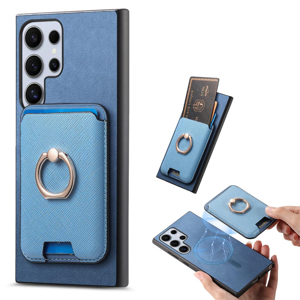 2 in 1 Detachable Cards Solt Wallet Leather Ring Holder Case For Samsung Galaxy S25 Ultra S24 FE S23 Plus A16 A55 A15 A56 Cover