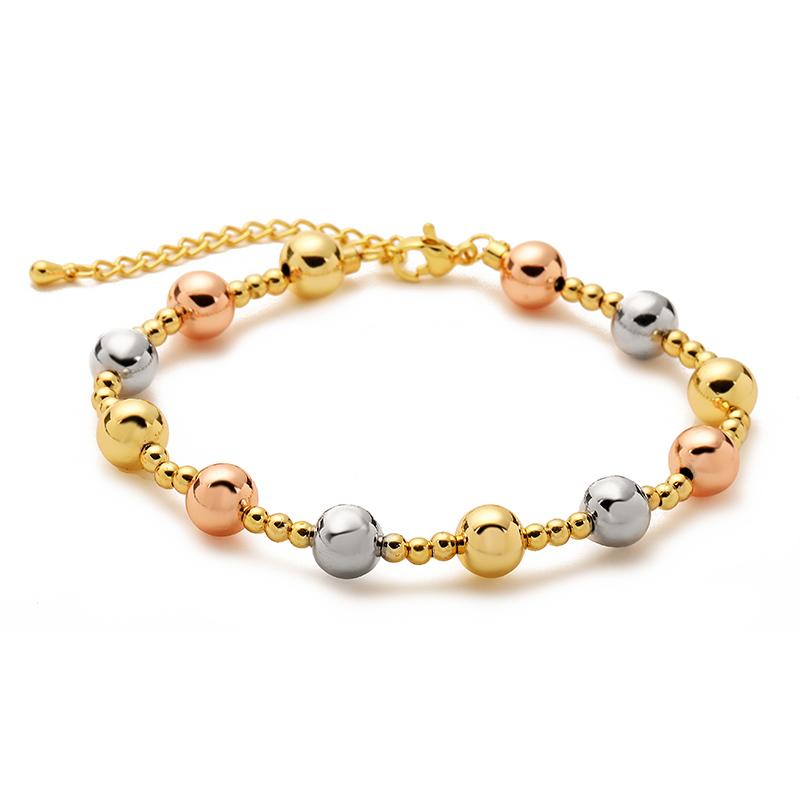 

HECHENG,Splicing Color Beads 18K Gold Plated Brass Necklace Bracelet Women s Same Series Popular Zircon