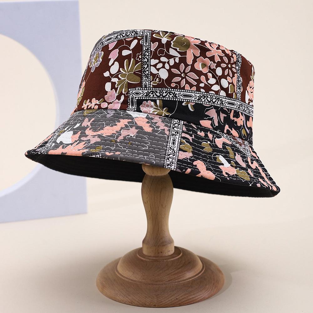 Unisex Reversible Monogram Retro Bucket Hat - Versatile Outdoor Sunshade