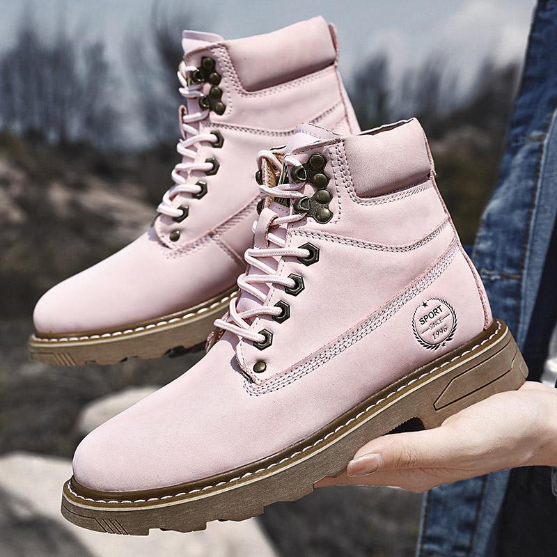 Fashion Outdoor Leather Mens Slip On Boots Platform Shoes Luxury Brand Men Winter Plush Snow Boots Fashion All-match Men Motocross Boots