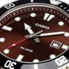 Casio Standard Analog Sports Watch 20 ATM Water Resistant Men's Brown Dial Metal Band