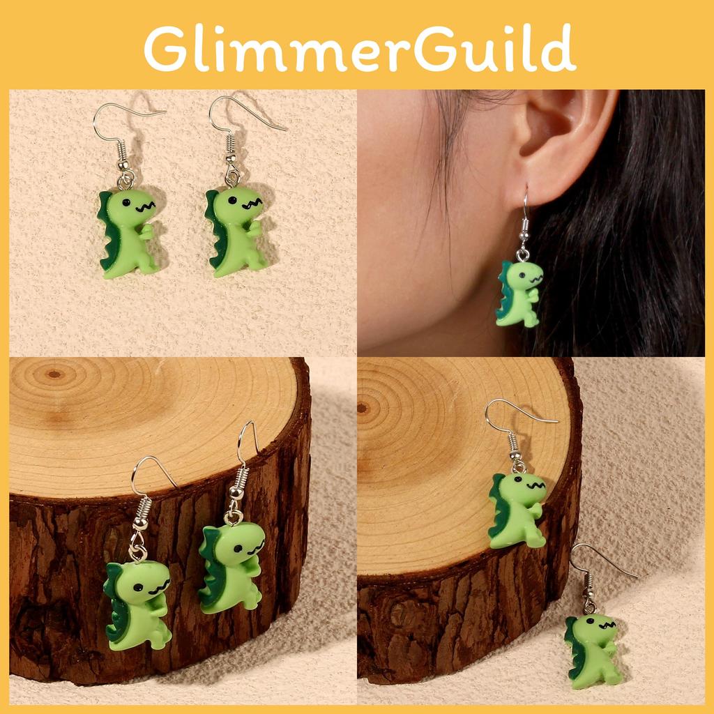 Shape Dinosaur Animal Earrings With Handcrafted Art For Women Jewelry Casual
