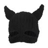 Half Facecover Hat for Women Men Fashion Knitted Horned Hat Winter Warm Windproof Hat Masquerades Party Props Headwear