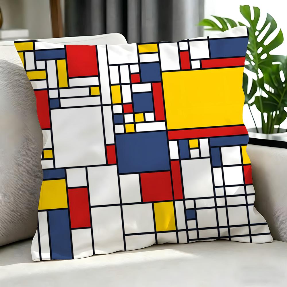 Art PPiet Mondrianed Cushion Cover Cushion Cover Set Pcs x x x Pillowcase Decorative Sofa Home Decor