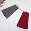 Original Japanese School Style A-Line Pleated Midi Skirt for Women