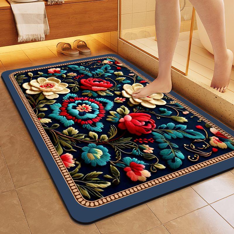 Entrance Mat Bathroom Entrance Door Mat Non Slip Absorbent Wear-resistant Floor Mat Kitchen Mat